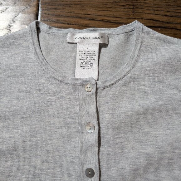 Cardigan sweater button up light grey size small - Picture 7 of 13